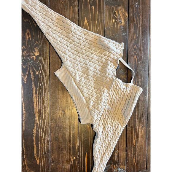 Windsor Women's Ivory Asymmetric Cropped Cable-Knit Sweater S - Picture 3 of 4